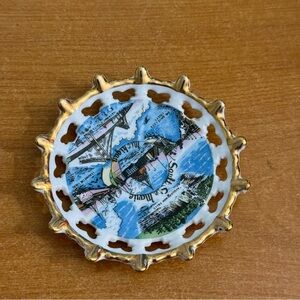 Decorative Gold‎ and Blue Souvenir Plate